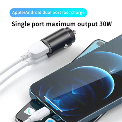 Mini 100W PD QC Pull Ring Fast Charging Car Charger USB C